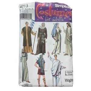 Simplicity 4213 Costume Sewing Pattern Sizes XS-XL Biblical Roman Inspired UNCUT